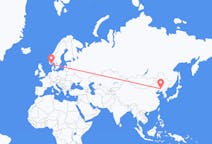 Flyreiser fra Shenyang, Kina til Kristiansand, Norge