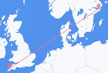 Lennot Tukholmasta, Ruotsi Newquayhin, Englanti
