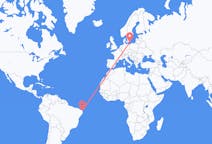 Flyrejser fra Natal, Brasilien til Bornholm, Danmark