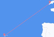 Fly fra Horta, Azores til Newquay