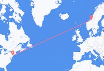 Flights from New York to Trondheim