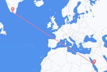 Flug frá Jeddah, Sádi-Arabíu til Qaqortoq, Grænlandi