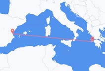出发地 希腊出发地 扎金索斯島目的地 西班牙巴倫西亞的航班