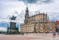 Dresden Cathedral (Katholische Hofkirche) and King Johann Statue on Theaterplatz square, Dresden, Germany