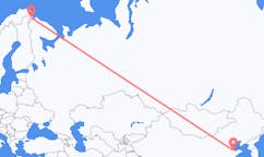 Flug frá Dongying, Kína til Kirkenes, Noregi