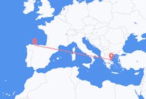 出发地 西班牙从 圣地亚哥·德尔蒙特目的地 希腊斯基亚索斯的航班