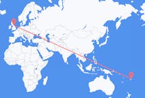 Flyg från Labasa, Fiji till Newcastle upon Tyne, England