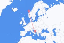 ノルウェー、 オーレスンから、ノルウェー、バーリ行き行きのフライト