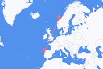 Vluchten van Molde, Noorwegen naar Porto, Portugal