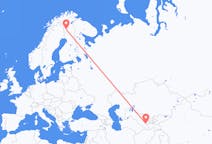 Loty z Samarkanda, Uzbekistan do Kittilä, Finlandia