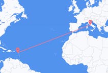 Flyreiser fra Nevis, Saint Kitts og Nevis til Roma, Italia