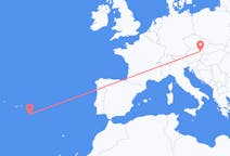 ポルトガルのサンタマリアからから、オーストリアのウィーンまでのフライト
