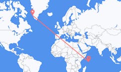 Flyreiser fra Praslin, Seychellene til Nuuk, Grønland