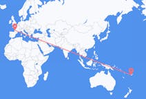 Flyg från Nadi, Fiji till Bordeaux, Frankrike