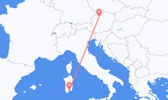 Vluchten van Linz, Oostenrijk naar Cagliari, Trento, Italië