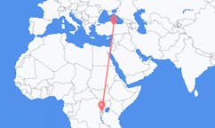 Flyreiser fra Kigali, Rwanda til Tokat, Tyrkia