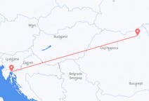 Vluchten van Rijeka, Kroatië naar Suceava, Roemenië