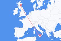Flyg från Comiso, Italien till Edinburgh, Skottland