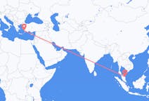 出发地 马来西亚瓜拉登嘉楼目的地 土耳其哈利卡那索斯的航班
