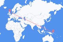 Flyg från Rabaul, Papua Nya Guinea till Aberdeen, Skottland