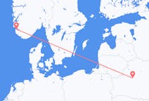 Flyreiser fra Minsk, Hviterussland til Stavanger, Norge