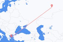 Flyg från Skyros till Yekaterinburg