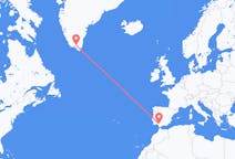Vluchten van Narsarsuaq, Groenland naar Sevilla, Spanje