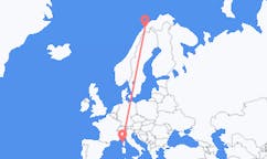 Flights from Calvi, Haute-Corse, France to Andselv, Norway