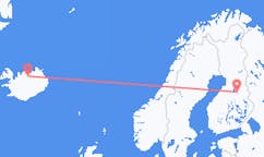 Voli dalla città di Kajaani, la Finlandia alla città di Akureyri, l'Islanda