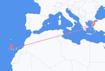 出发地 西班牙出发地 特内里费岛目的地 土耳其伊兹密尔的航班