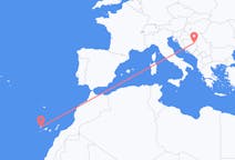 Flyreiser fra Tuzla, Bosnia-Hercegovina til La Palma, Spania