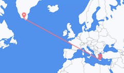 Flyg från Heraklion, Grekland till Qaqortoq, Grönland