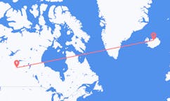 Vluchten van Fort McMurray, Canada naar Akureyri, IJsland