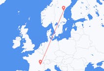 Flyrejser fra Lyon til Sundsvall