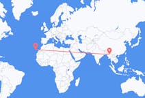 Vluchten van Mandalay, Myanmar (Birma) naar La Palma (ort i Mexiko, Guanajuato, Salamanca), Spanje