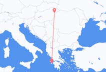 Vluchten van Debrecen, Hongarije naar Zakynthos-eiland, Griekenland