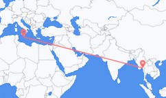 Vluchten van Mawlamyine, Myanmar (Birma) naar Malta, Malta