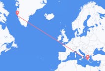 出发地 格陵兰出发地 瑪尼特索克目的地 希腊卡拉马塔的航班
