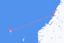 フェロー諸島のソルヴァーグルから、ノルウェーのブロノイスンドまでのフライト