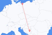 Flyrejser fra Stettin til Sarajevo