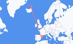 アイスランドのトールスホーンからから、スペインのイビサまでのフライト