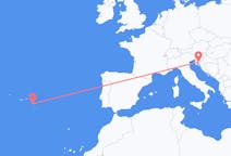 Flyreiser fra Rijeka, Kroatia til Ponta Delgada, Portugal