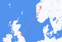 Flyg från Sogndal, Norge till Durham, England
