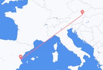 Flyreiser fra Valencia, Spania til Vienna, Østerrike