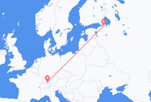 Flug frá Sankti Pétursborg, Rússlandi til Friedrichshafen, Þýskalandi