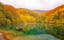 photo of view of Nice lake at Szalajka Valley, Hungary in autumn .