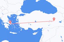 Vluchten van Bingöl, Turkije naar Athene, Griekenland