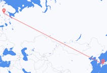 Vluchten van Matsuyama, Japan naar Kuusamo, Finland