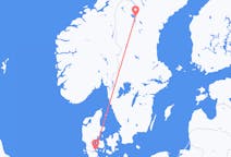 Vluchten van Sønderborg, Denemarken naar Östersund, Zweden