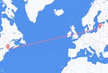 Vluchten van Manchester, Verenigde Staten naar Riga, Pescara, Letland